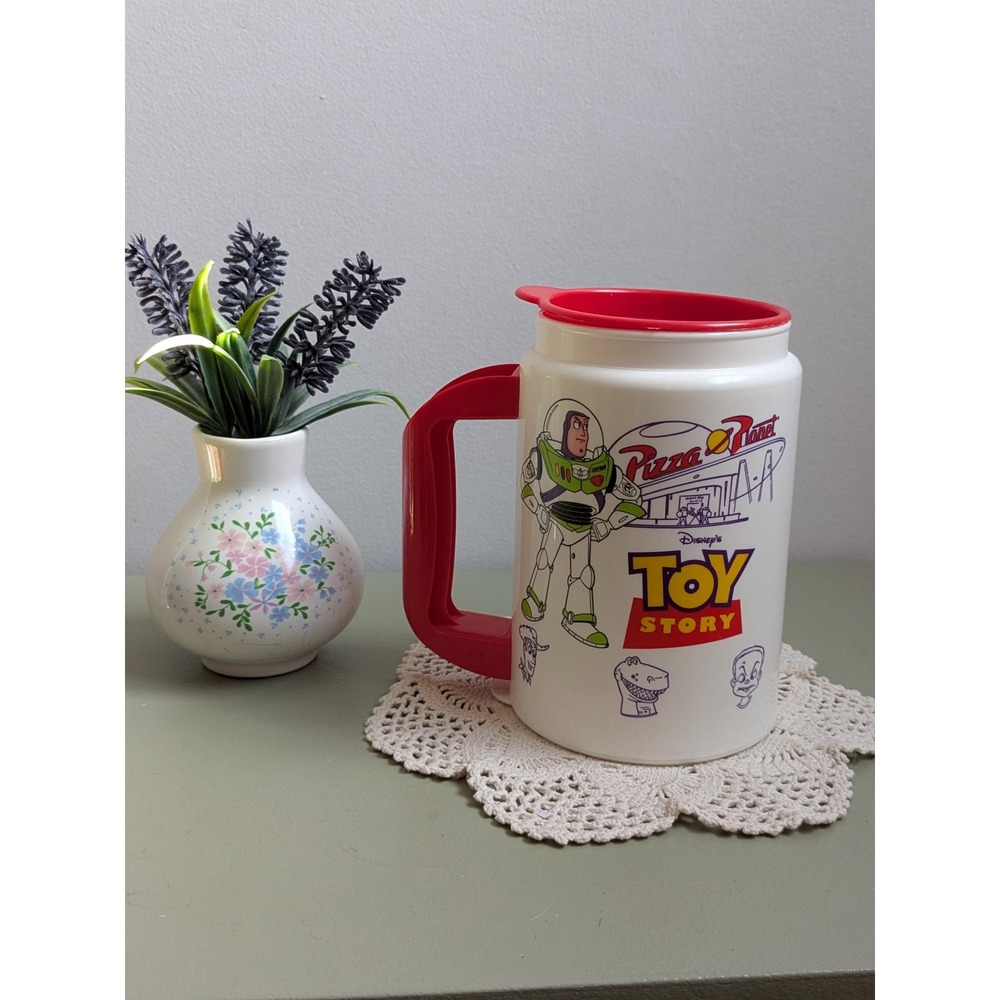 Vintage Toy Story Pizza Planet Travel Mug Whirley USA 1990s Disney